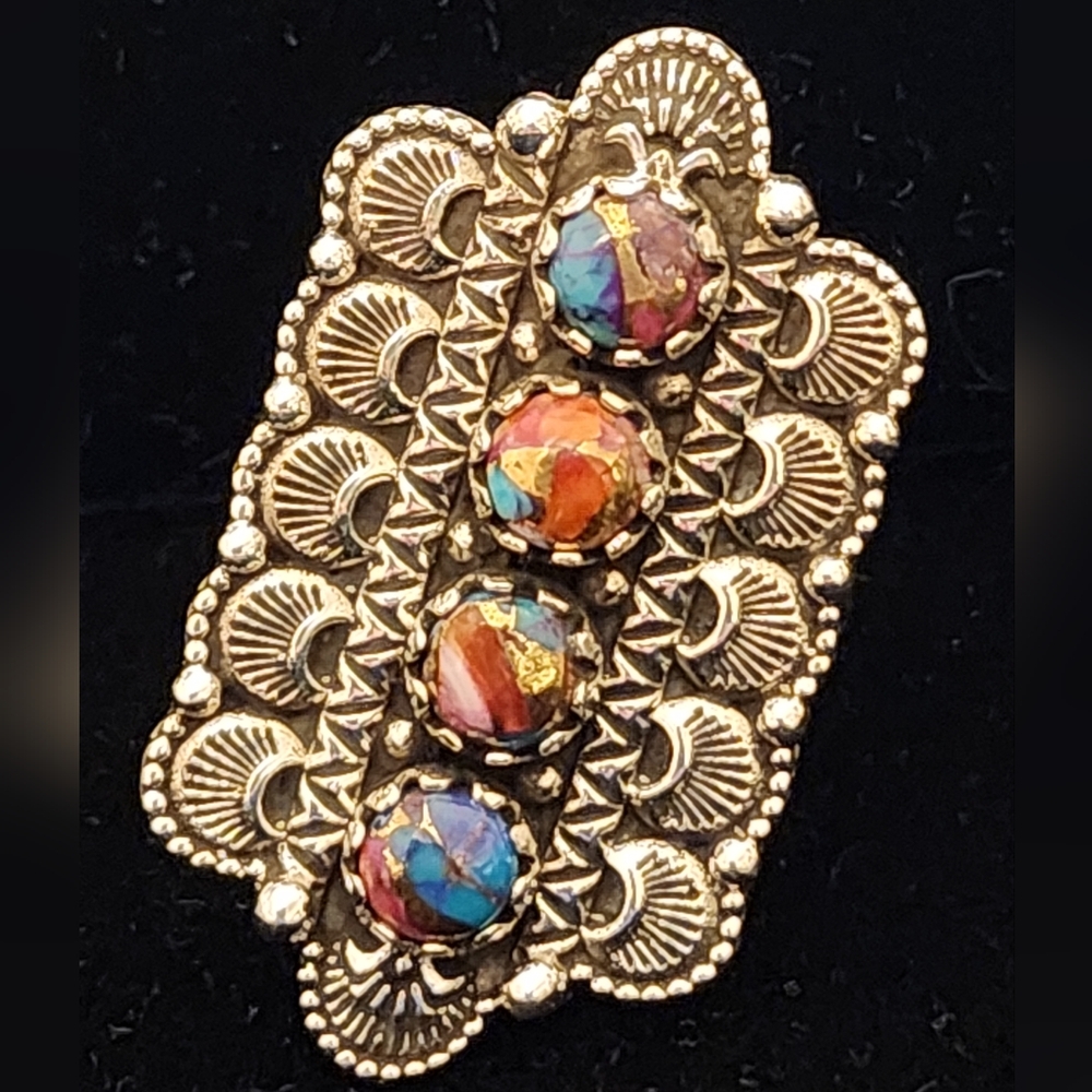 Multicolored 9.25 SILVER RING Size 9